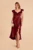 James Shiny Satin Midi Dress - Cabernet sold by Birdy Grey
