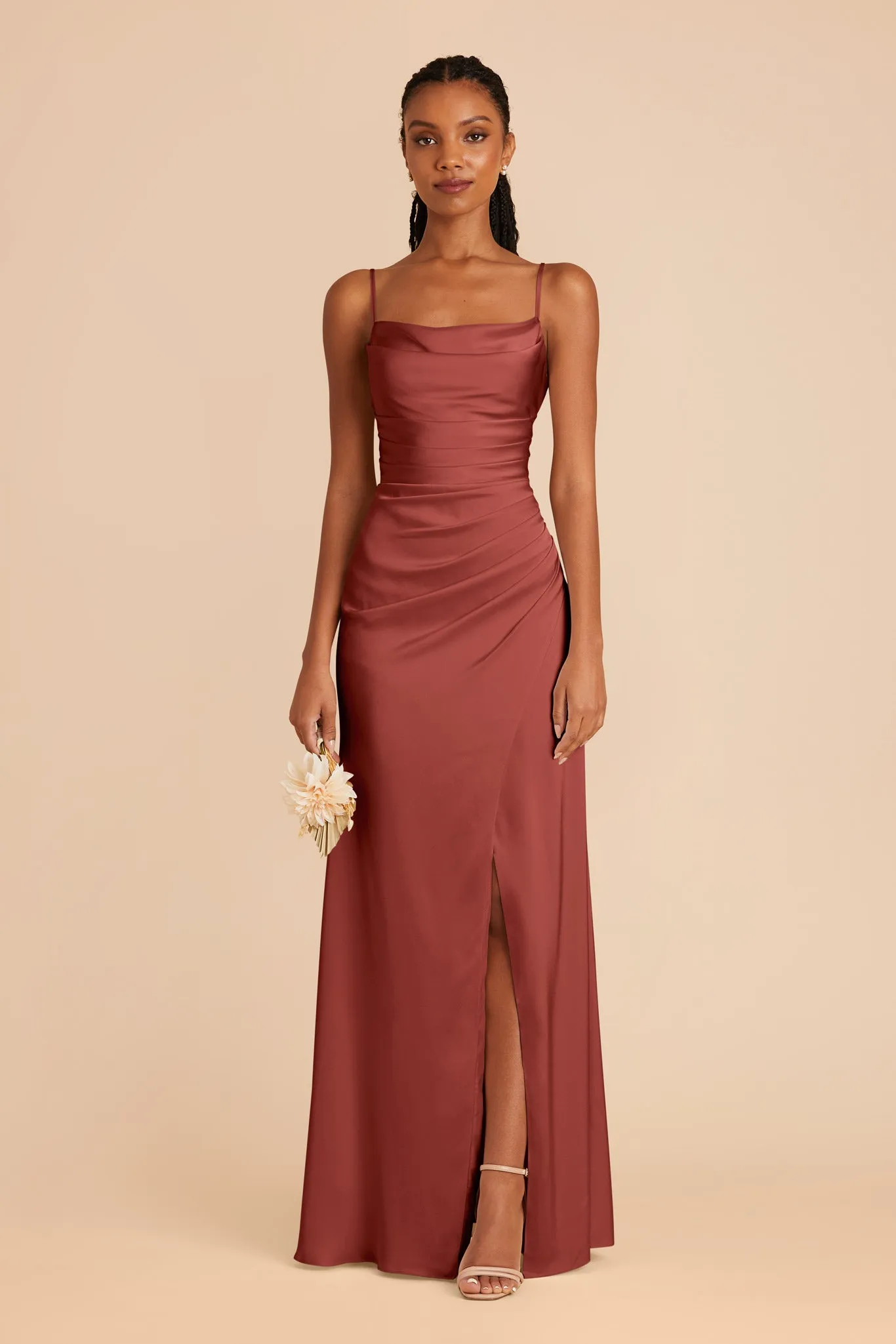 Lydia Matte Satin Dress - Spice sold by Birdy Grey