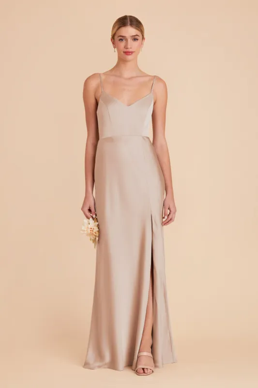 Jay Matte Satin Dress - Taupe sold by Birdy Grey