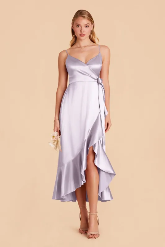 YC Shiny Satin Midi Dress - Dusty Lilac sold by Birdy Grey