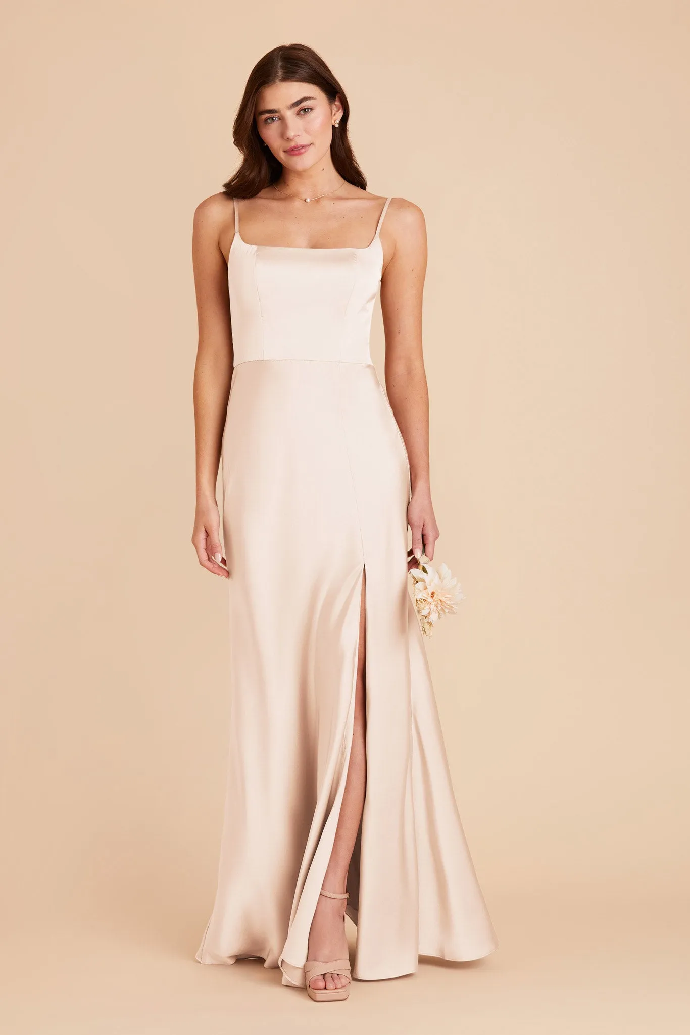 Mai Matte Satin Dress - Champagne sold by Birdy Grey