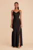 Lisa Long Matte Satin Dress - Black sold by Birdy Grey