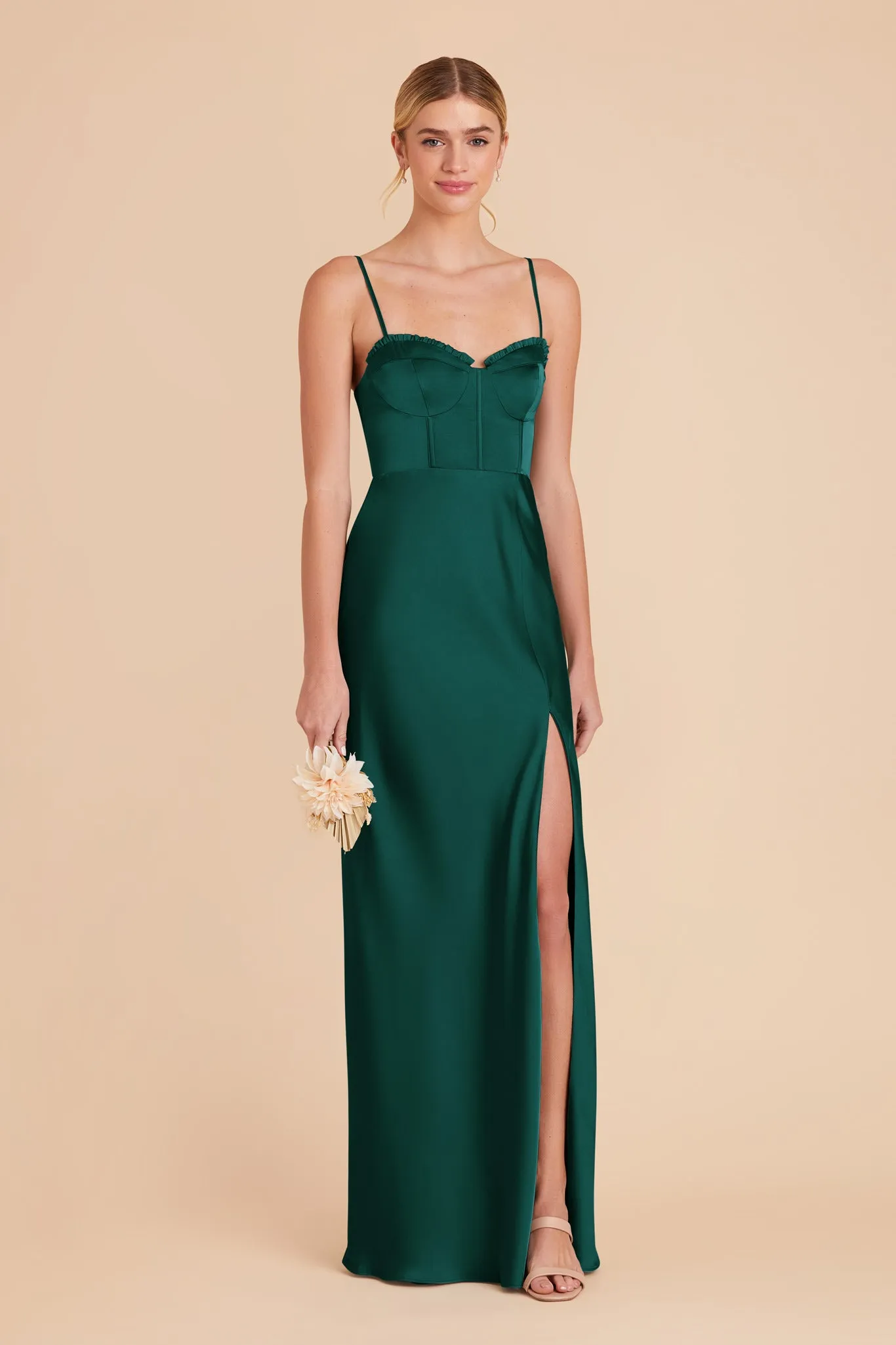 Jessica Matte Satin Dress - Emerald sold by Birdy Grey product image thumbnail 3