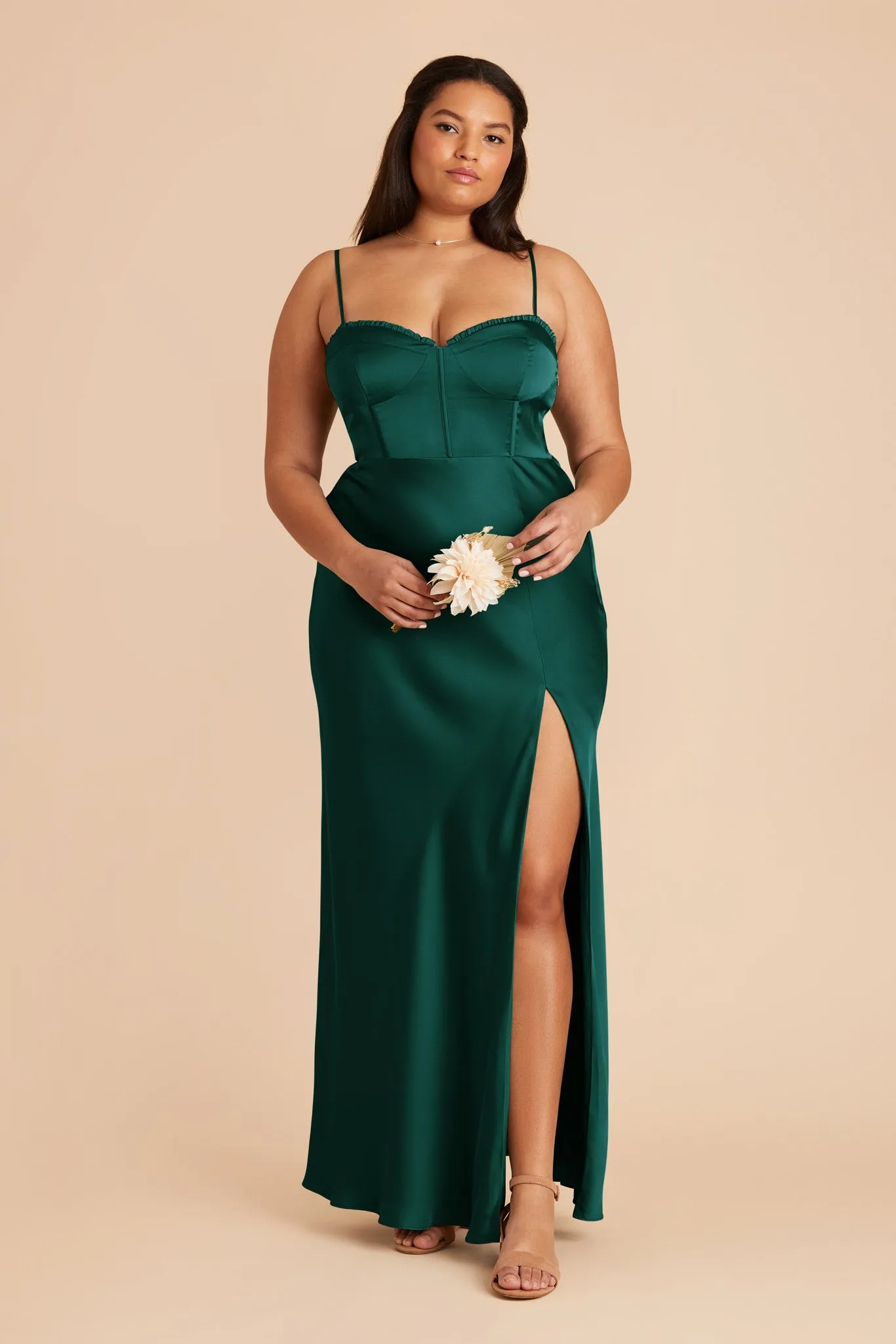 Jessica Matte Satin Dress - Emerald sold by Birdy Grey product image thumbnail 2