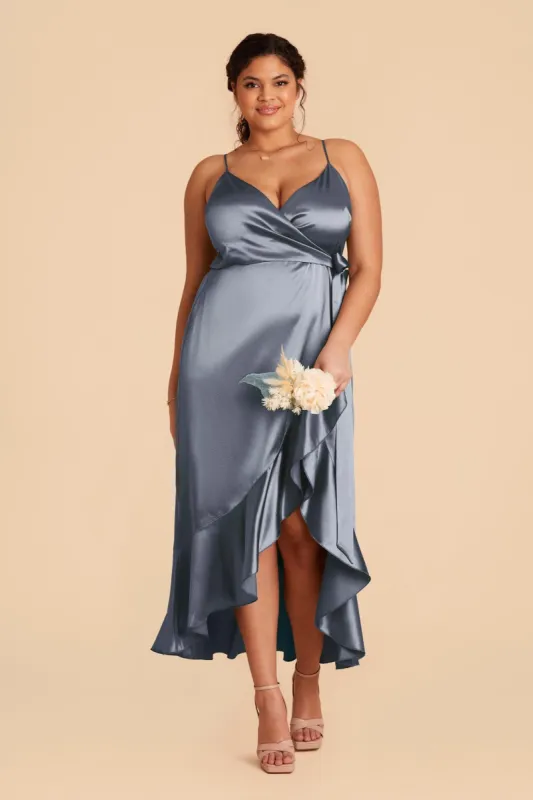 YC Shiny Satin Midi Dress - French Blue sold by Birdy Grey