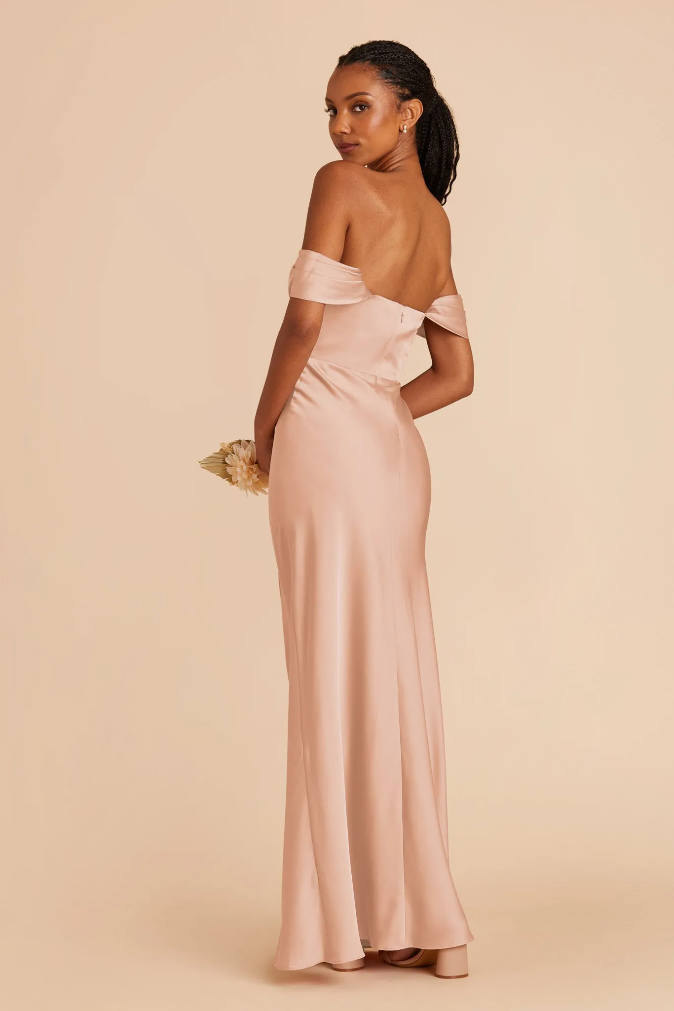 Mia Matte Satin Convertible Dress - Rose Gold sold by Birdy Grey product image thumbnail 5