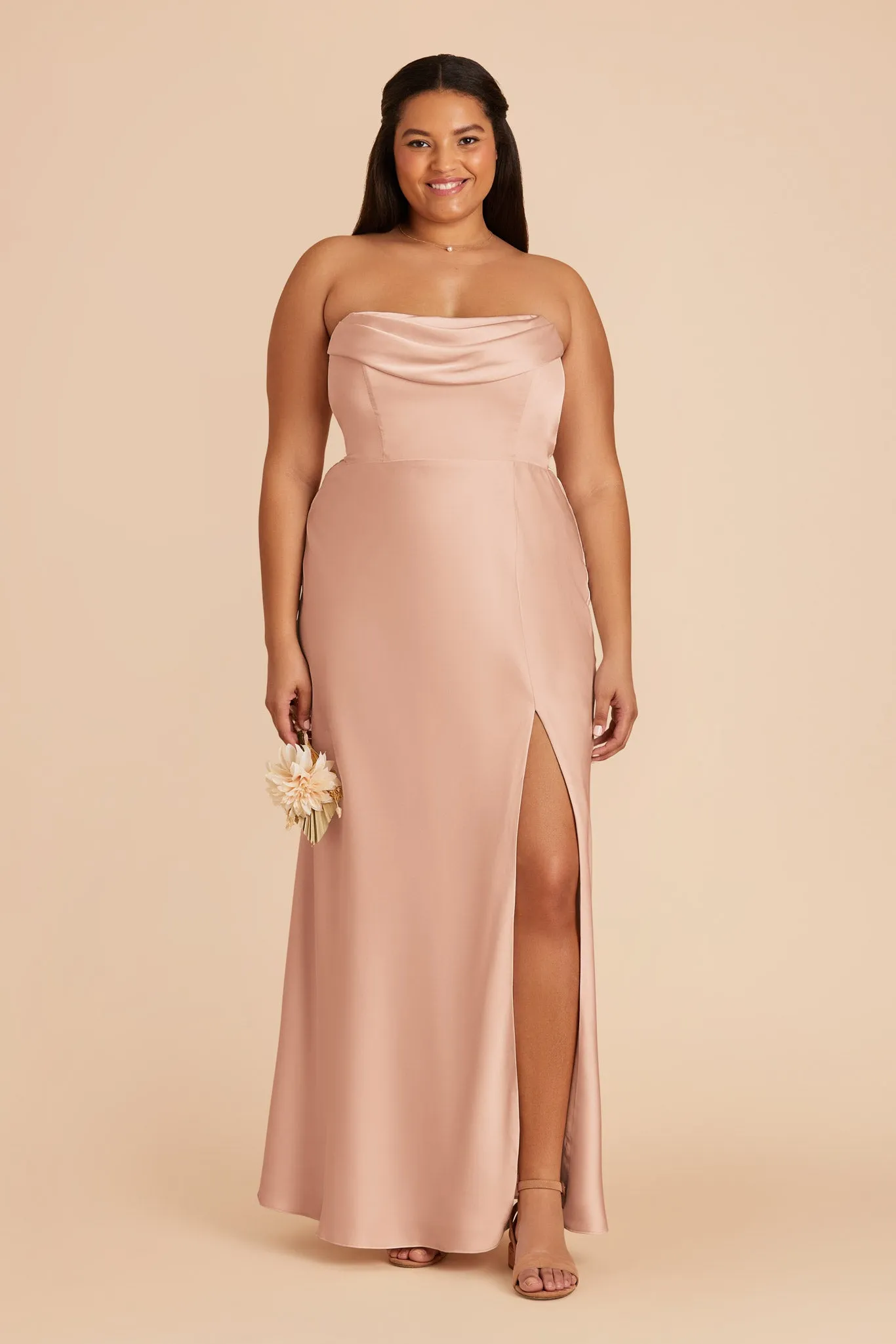 Mia Matte Satin Convertible Dress - Rose Gold sold by Birdy Grey product image thumbnail 2