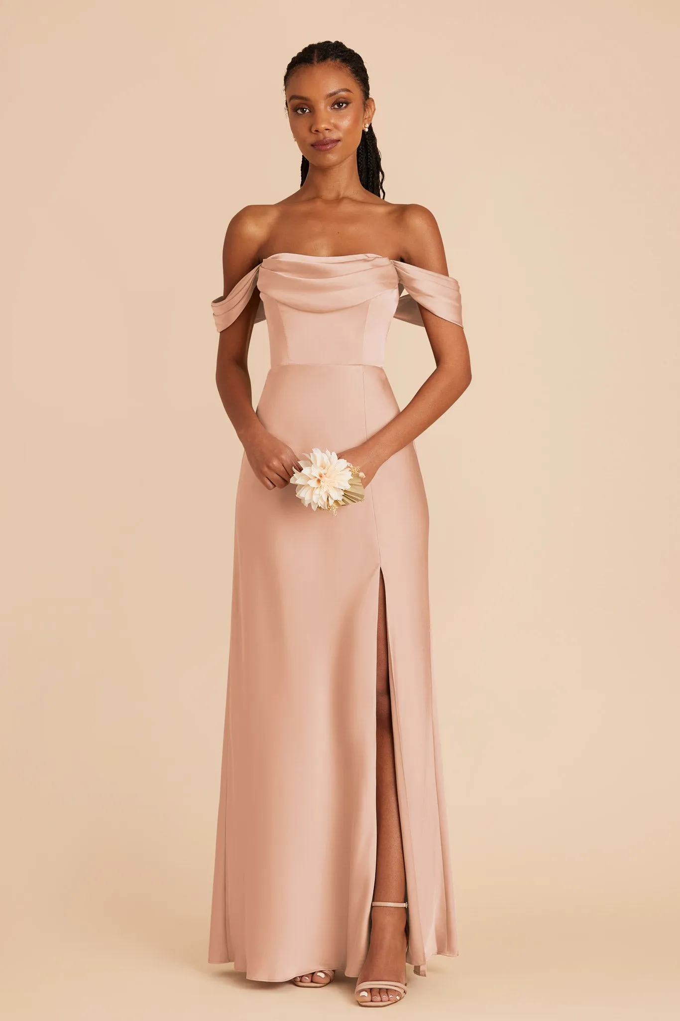 Mia Matte Satin Convertible Dress - Rose Gold sold by Birdy Grey product image thumbnail 4