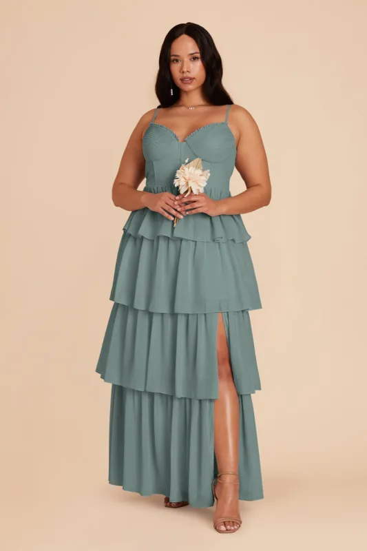 Lola Chiffon Dress - Sea Glass sold by Birdy Grey