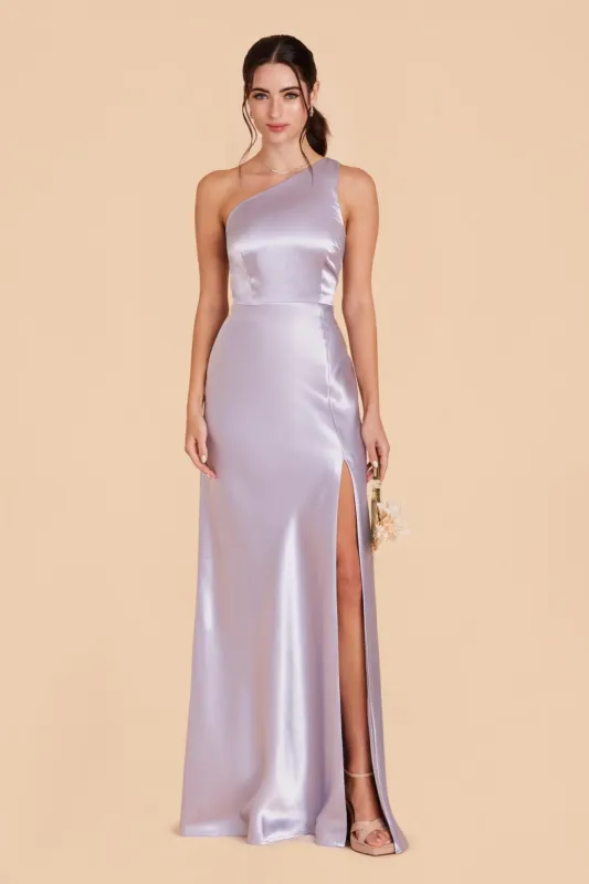 Kira Shiny Satin Dress - Dusty Lilac sold by Birdy Grey