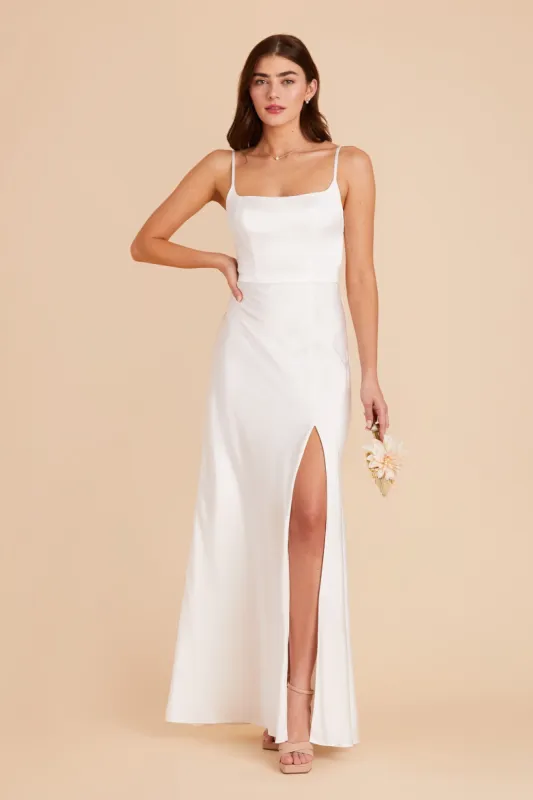 Mai Matte Satin Dress - White sold by Birdy Grey