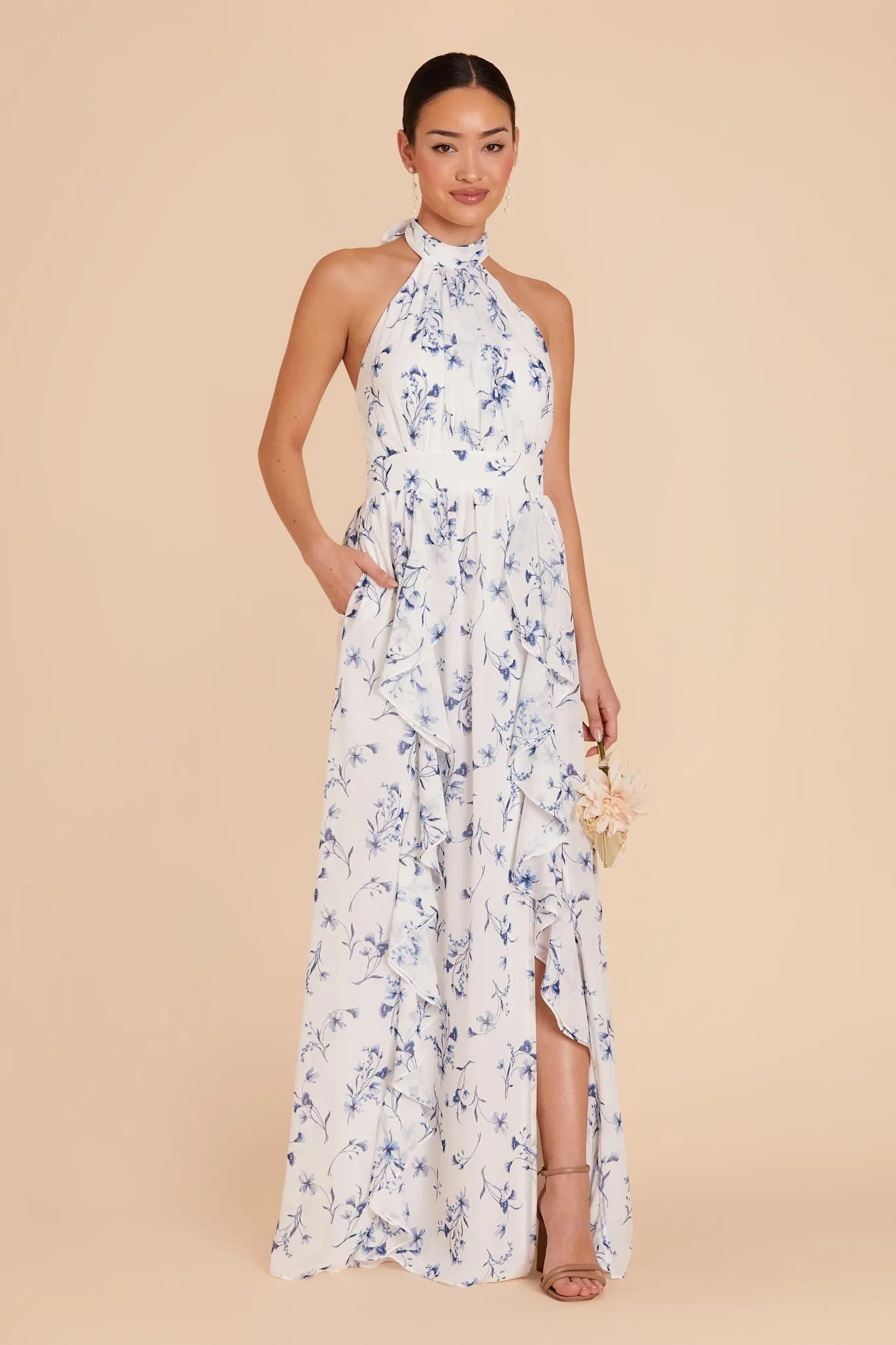 Joyce Chiffon Dress - Blue Le Fleur sold by Birdy Grey product image thumbnail 5