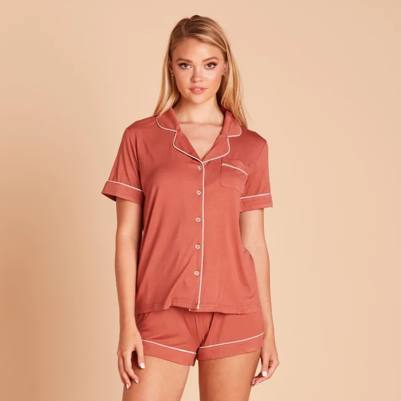 Jonny Pajama Set - Terracotta sold by Birdy Grey