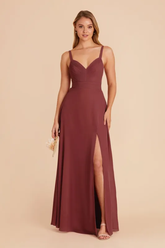 Deborah Chiffon Dress - Rosewood sold by Birdy Grey