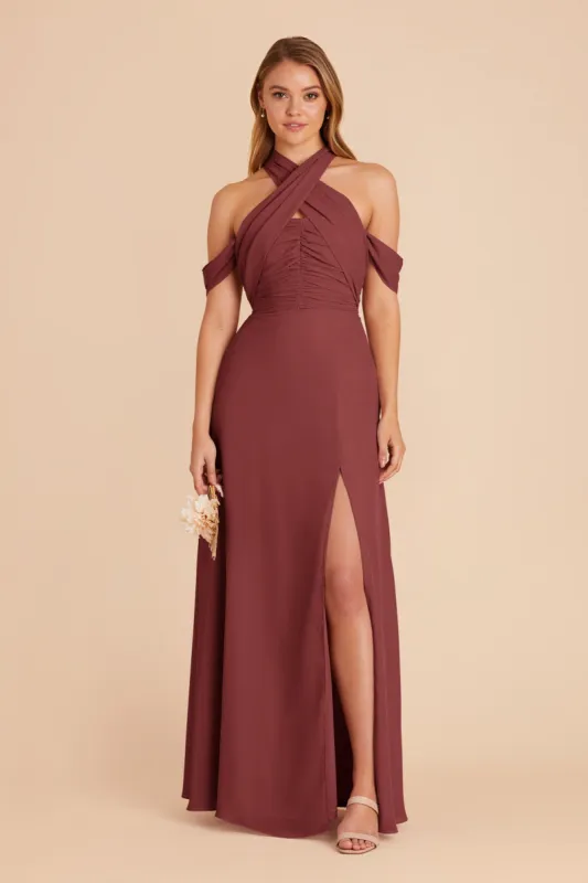 Cara Chiffon Dress - Rosewood sold by Birdy Grey