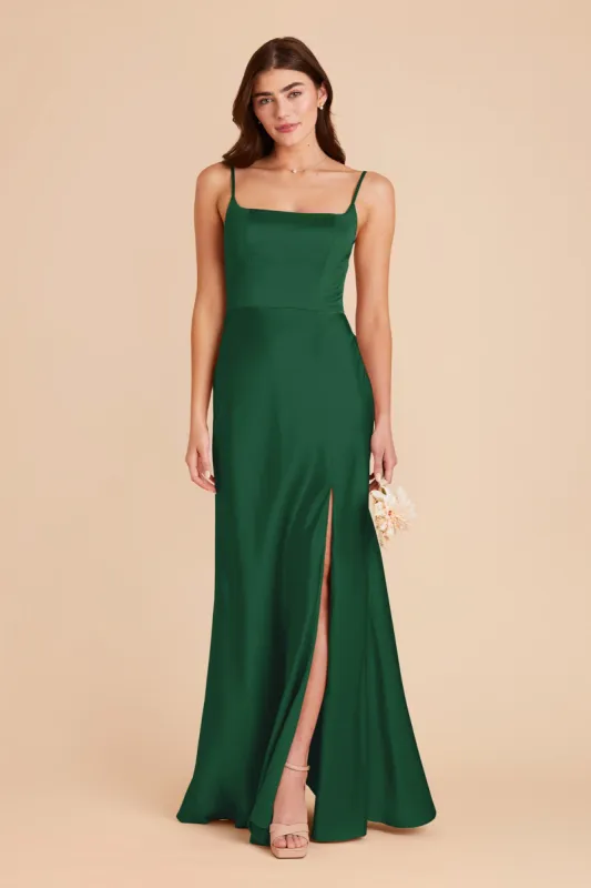 Mai Matte Satin Dress - Forest Green sold by Birdy Grey