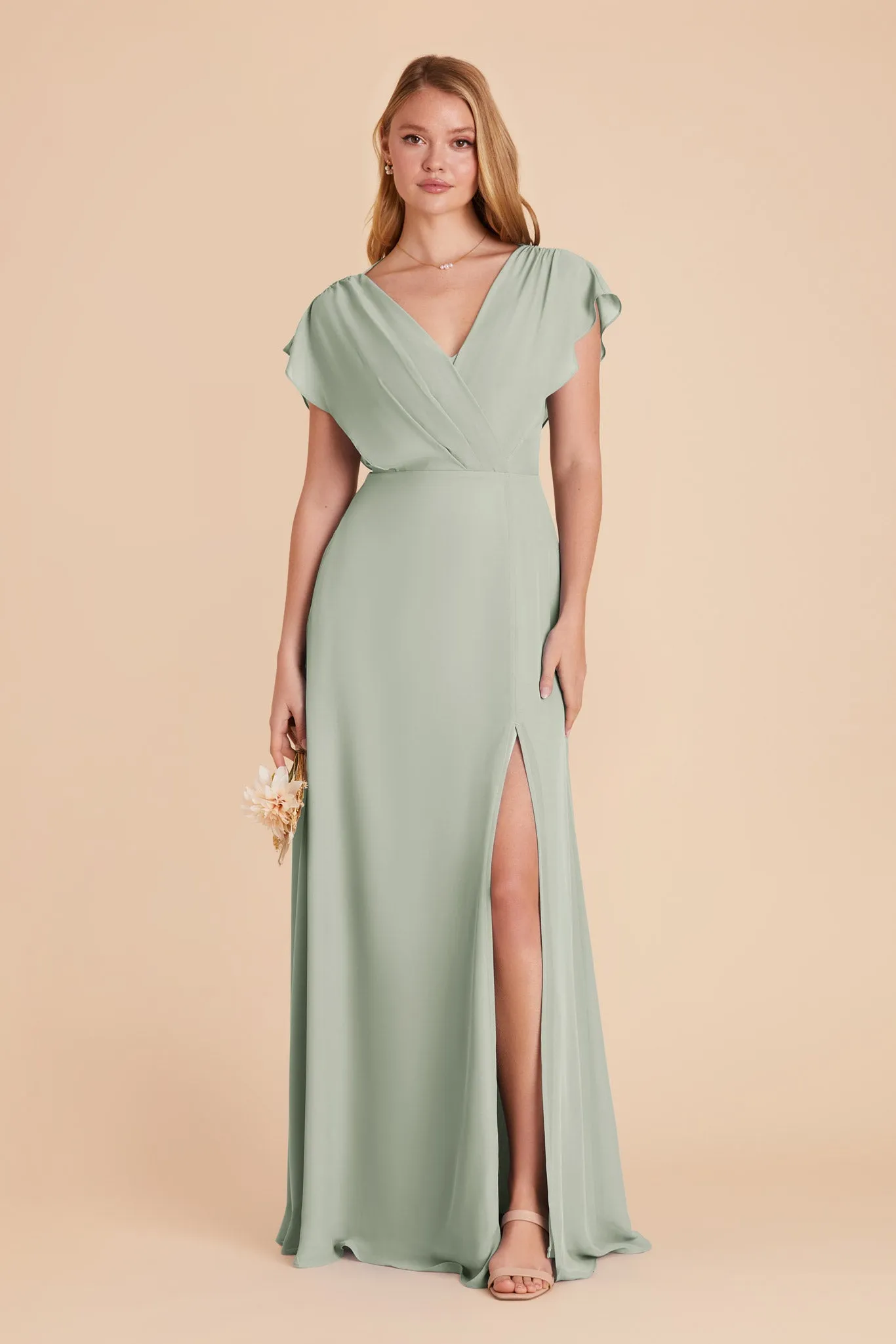 Violet Chiffon Dress - Sage sold by Birdy Grey product image thumbnail 3