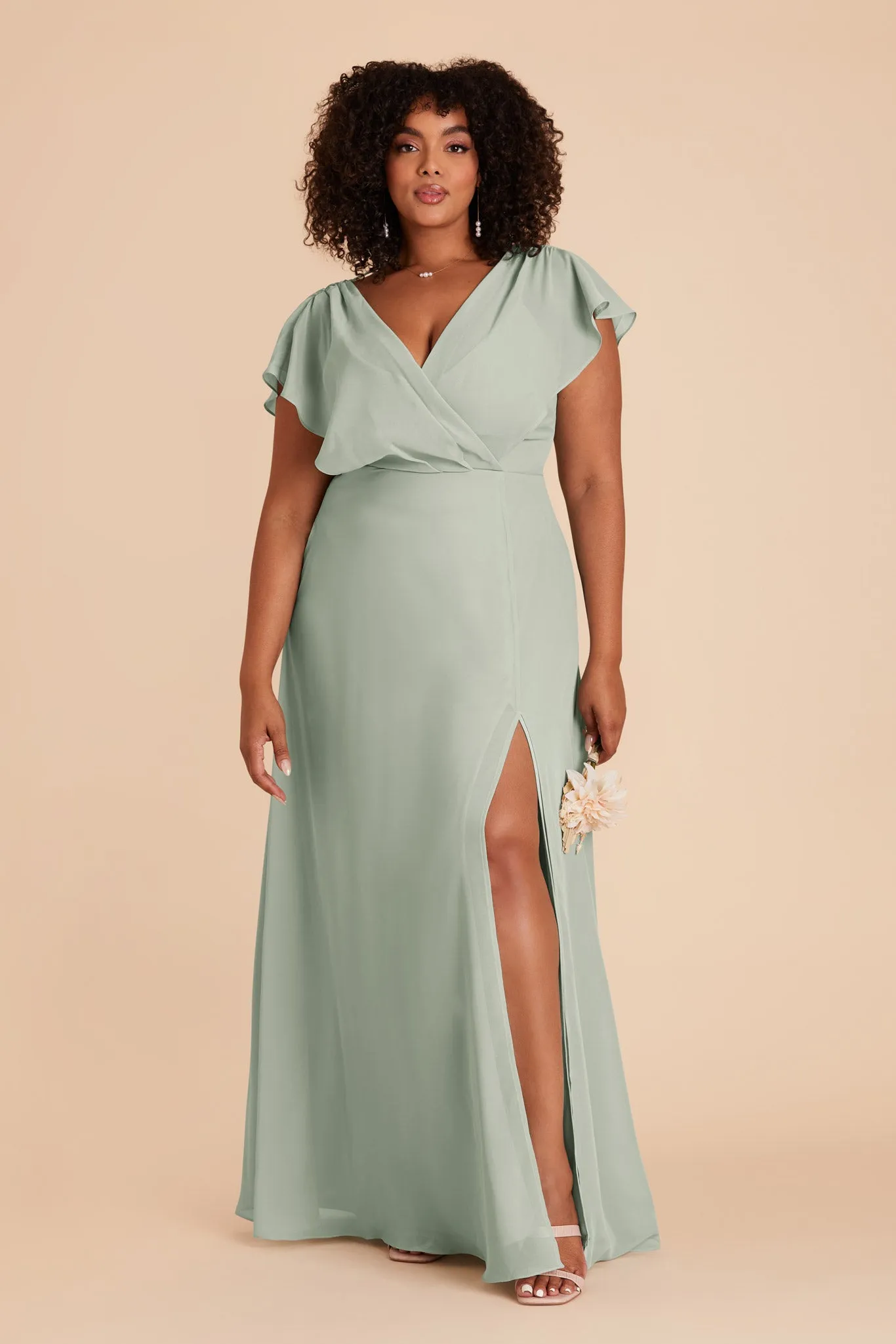 Violet Chiffon Dress - Sage sold by Birdy Grey product image thumbnail 2