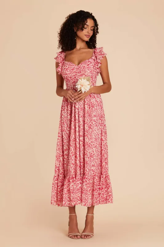 Michelle Chiffon Dress - Pink Dreamy Ditsy sold by Birdy Grey