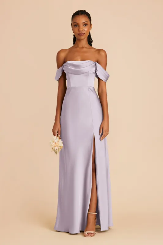 Mia Matte Satin Convertible Dress - Dusty Lilac sold by Birdy Grey