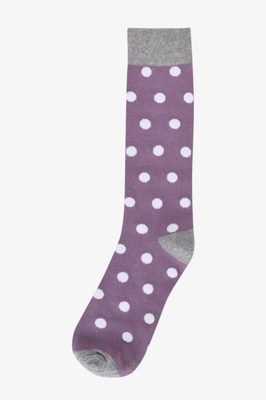 Polka Dot Groomsmen Socks By No Cold Feet - Lavender sold by Birdy Grey