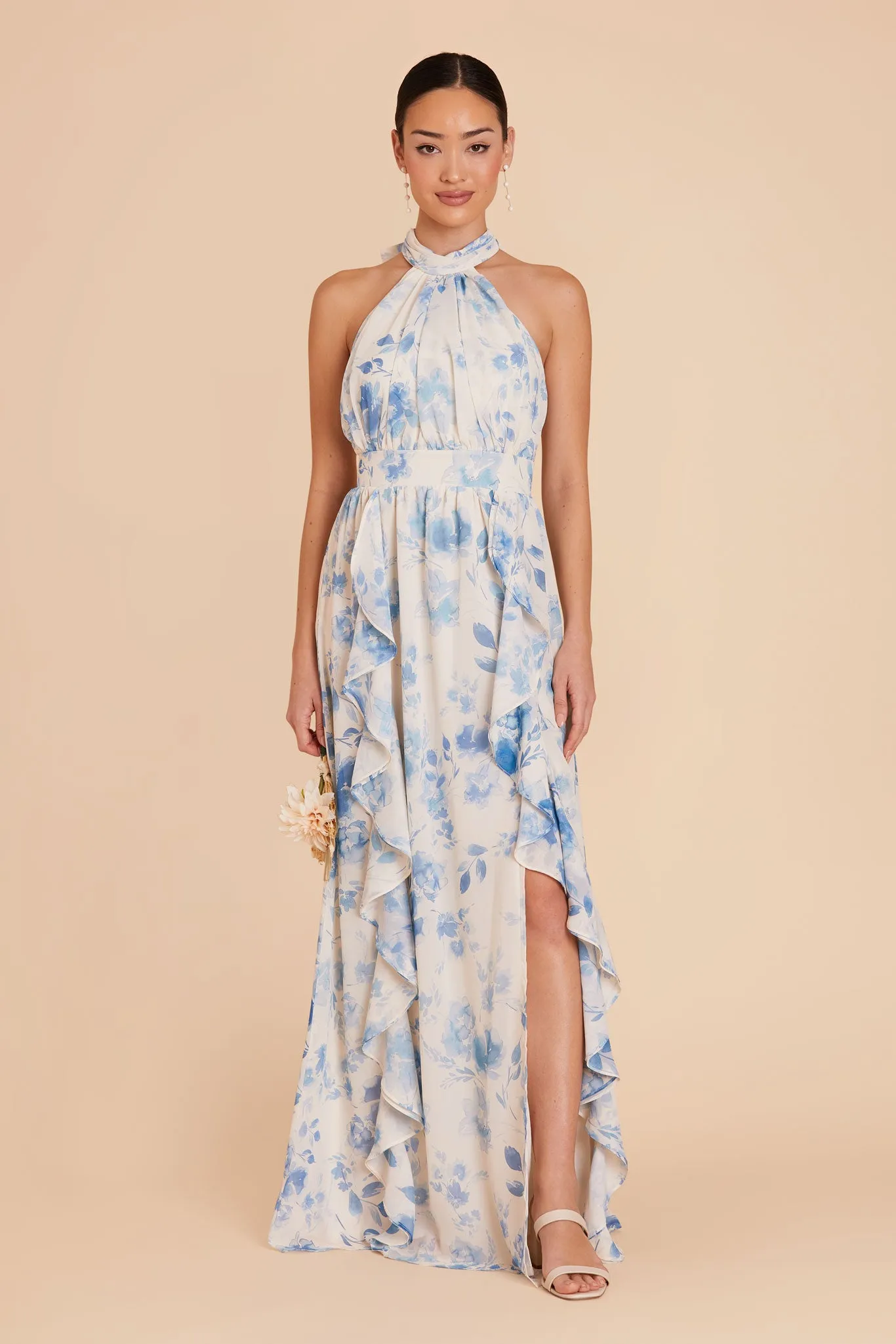 Joyce Chiffon Dress - Blue Rococo Floral sold by Birdy Grey product image thumbnail 4