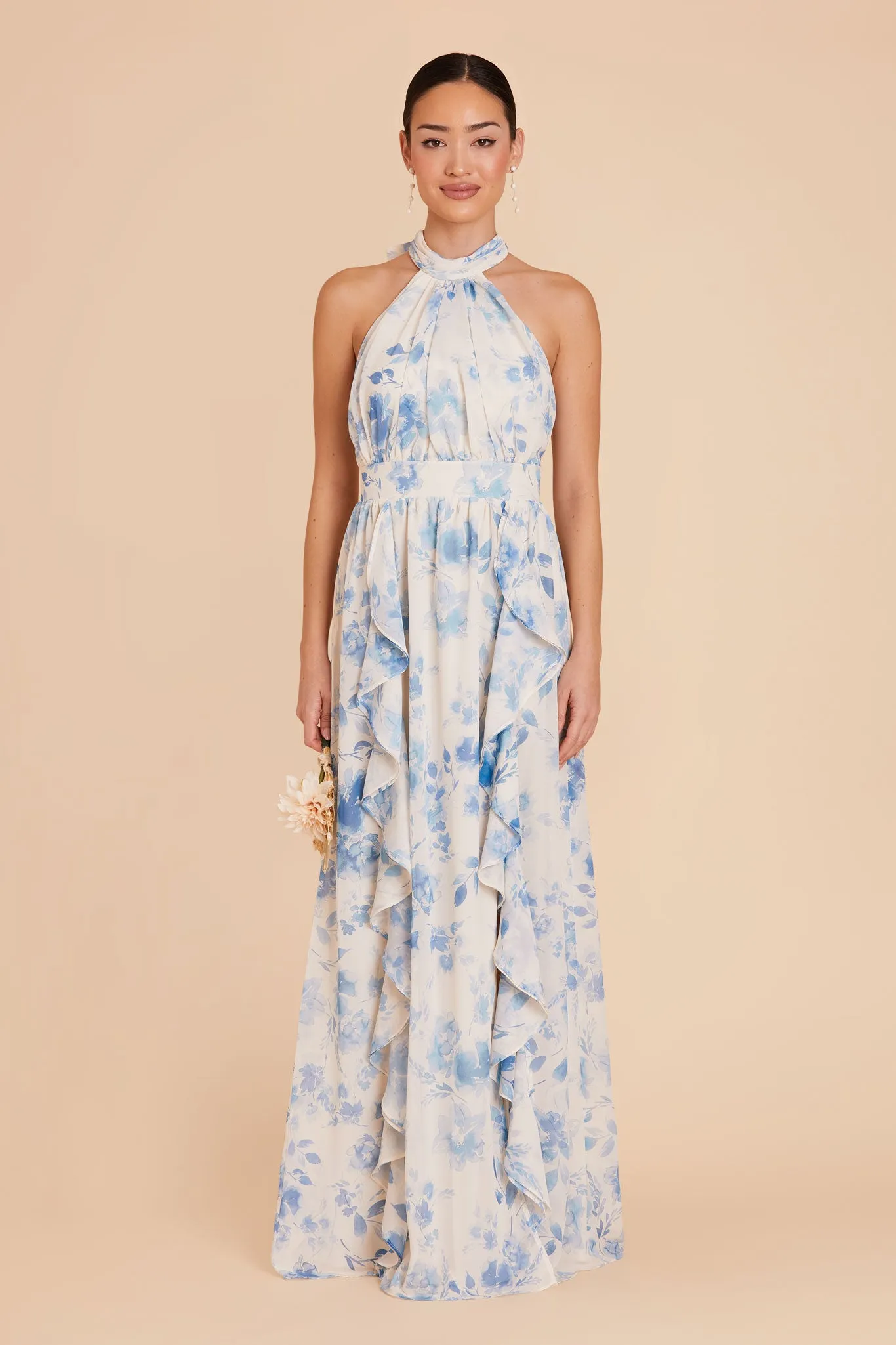 Joyce Chiffon Dress - Blue Rococo Floral sold by Birdy Grey product image thumbnail 3