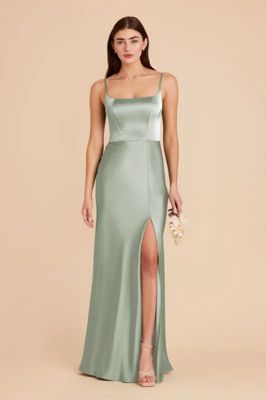 Mai Matte Satin Dress - Sage sold by Birdy Grey