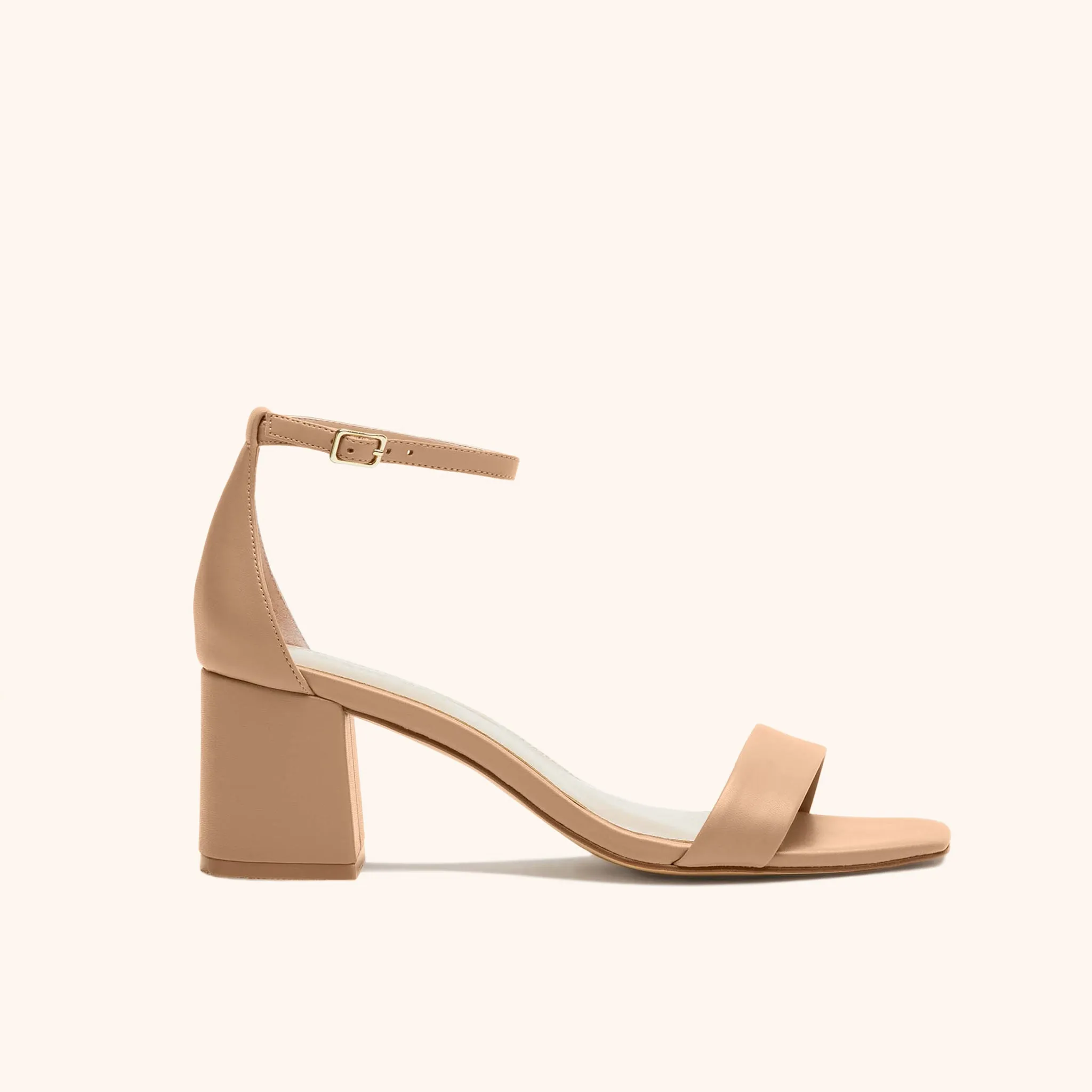Natalie Chunky Heel - Nude Latte sold by Birdy Grey