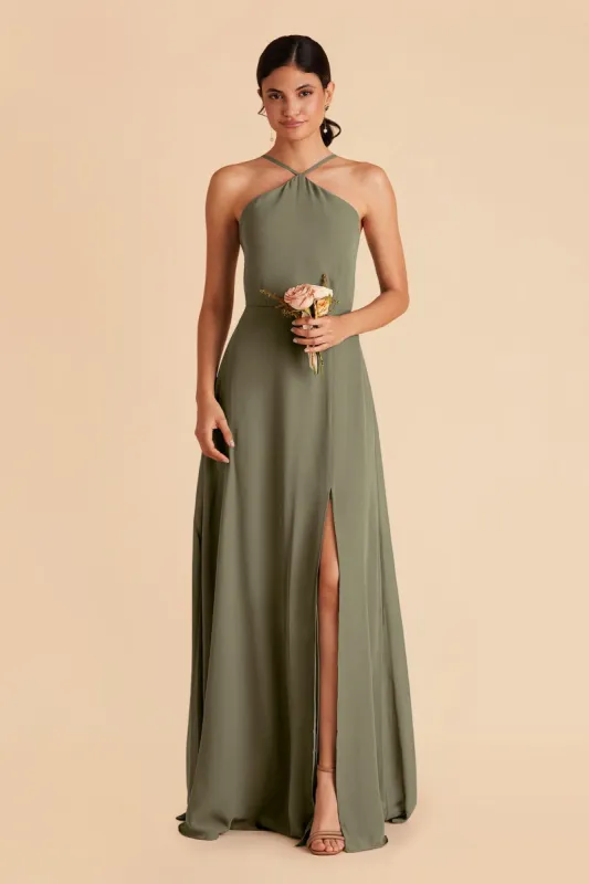 Juliet Chiffon Dress - Moss Green sold by Birdy Grey