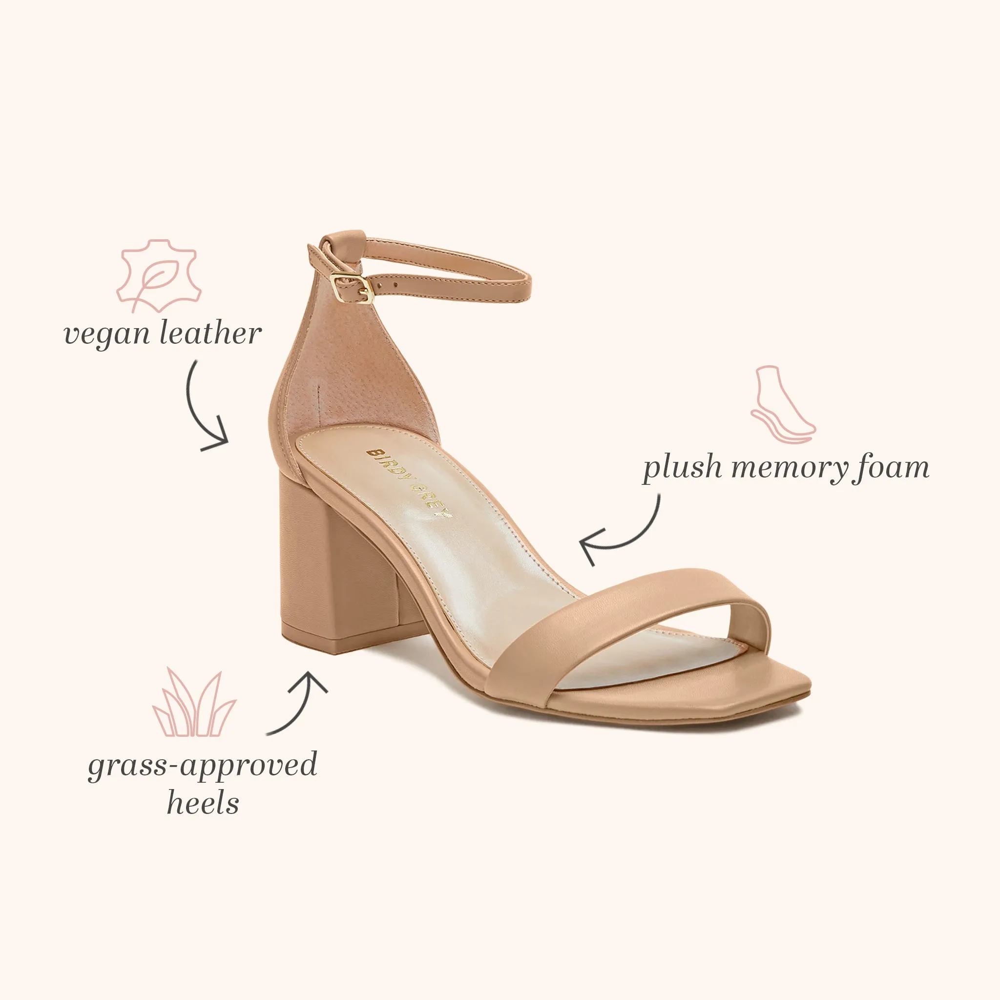 Natalie Chunky Heel - Nude Latte sold by Birdy Grey product image thumbnail 2