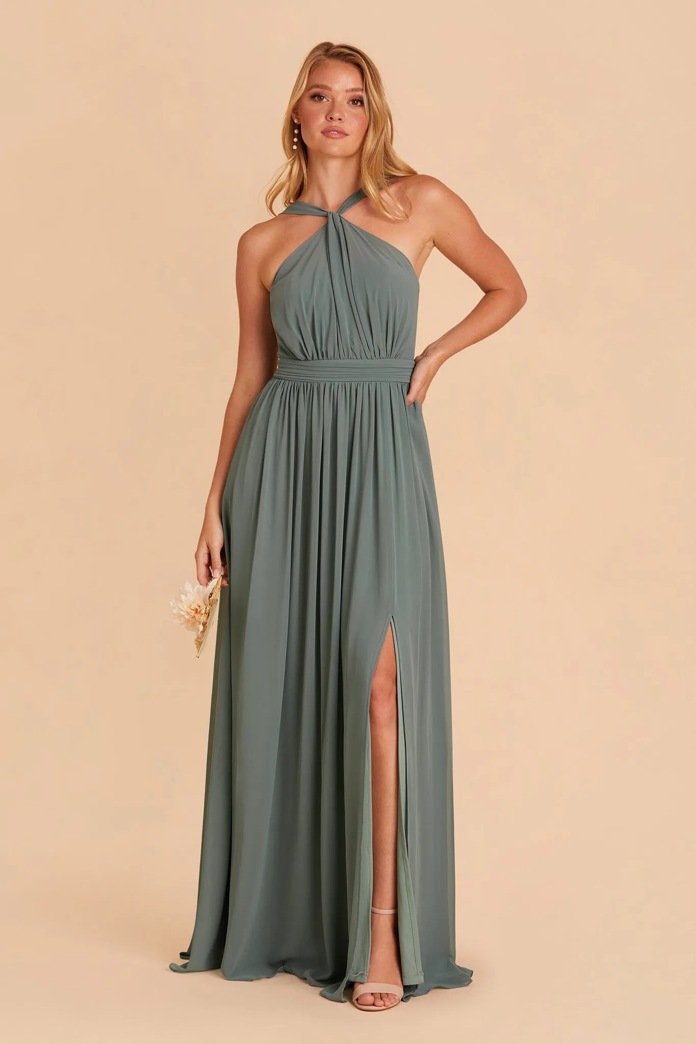 Kiko Chiffon Dress - Sea Glass sold by Birdy Grey product image thumbnail 3