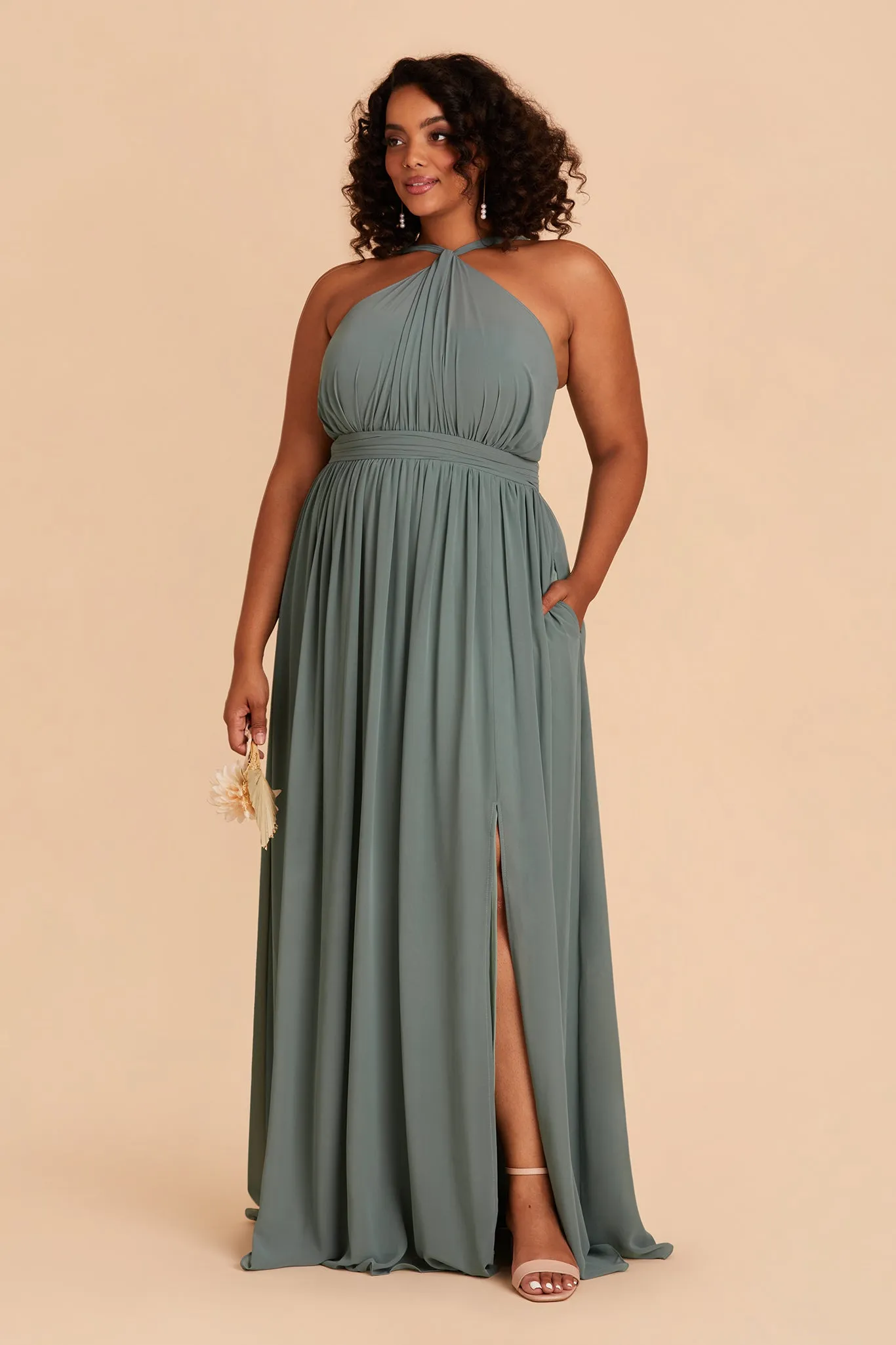 Kiko Chiffon Dress - Sea Glass sold by Birdy Grey product image thumbnail 2