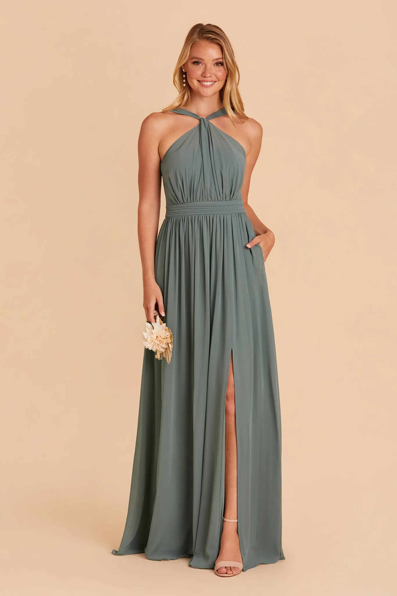 Kiko Chiffon Dress - Sea Glass sold by Birdy Grey product image thumbnail 5