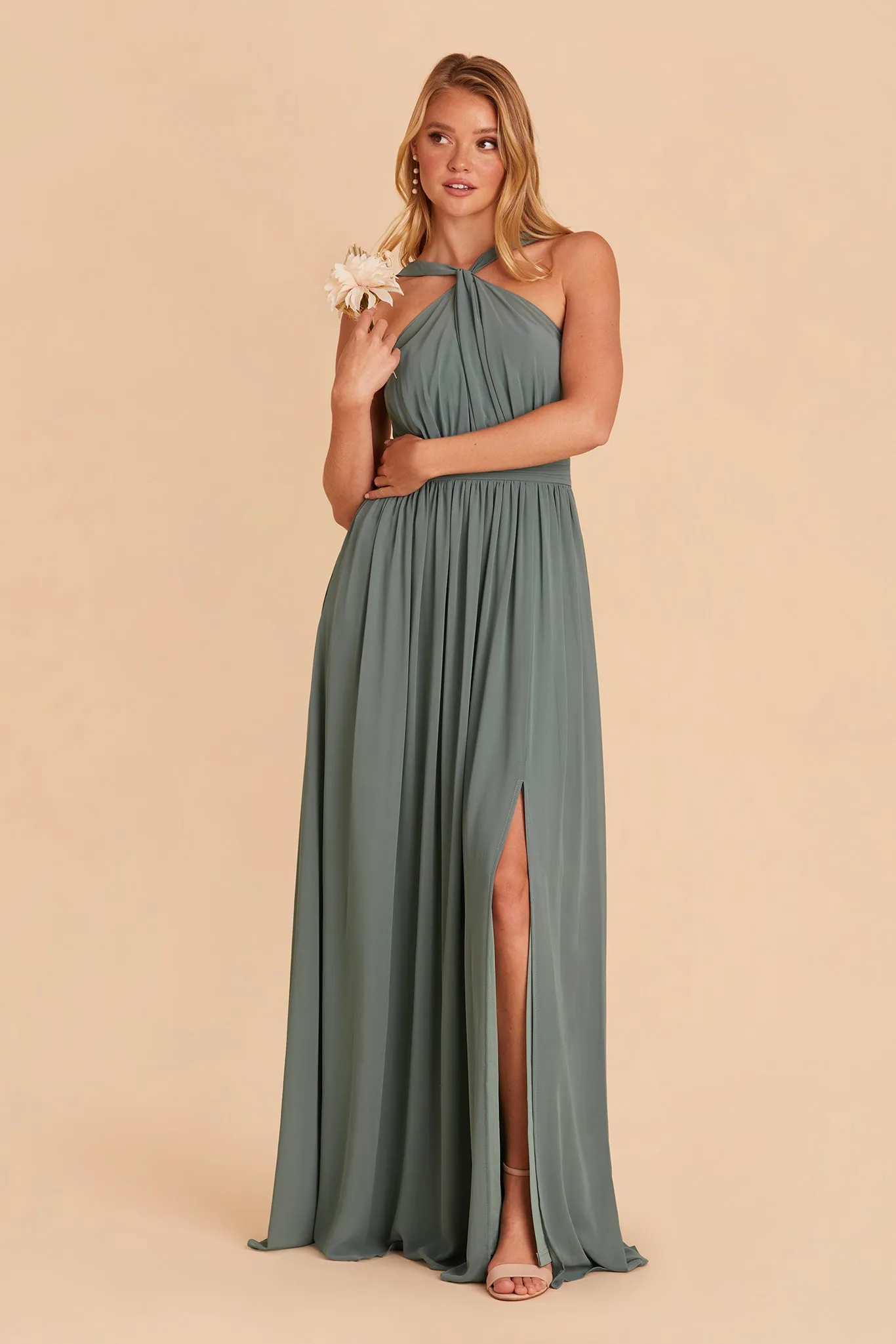 Kiko Chiffon Dress - Sea Glass sold by Birdy Grey product image thumbnail 4