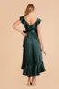 James Shiny Satin Midi Dress - Emerald sold by Birdy Grey