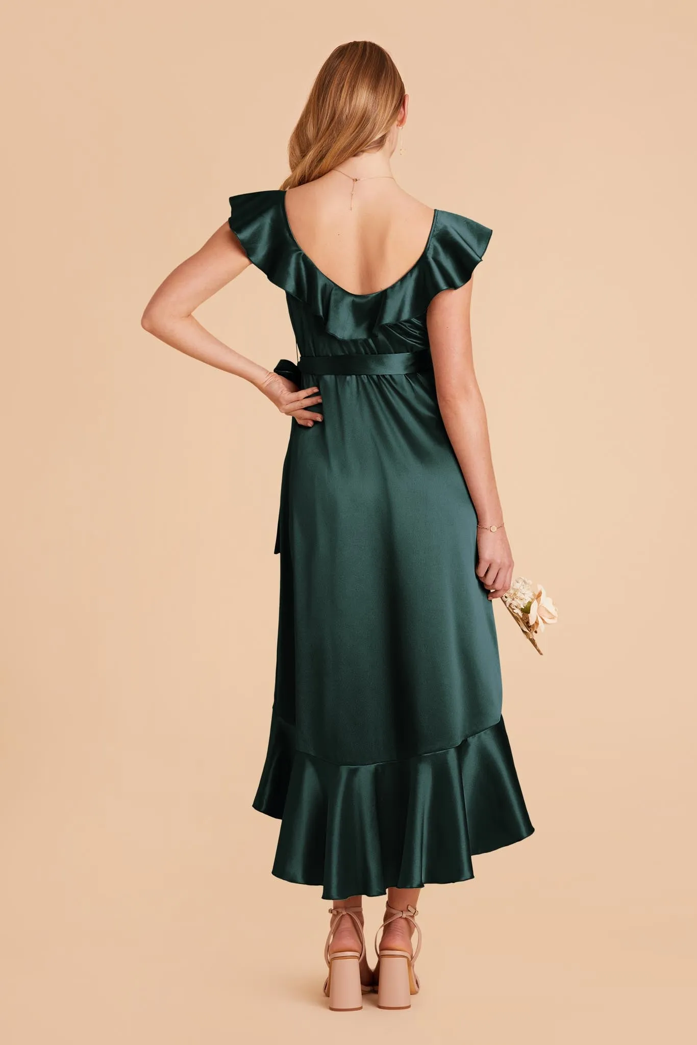 James Shiny Satin Midi Dress - Emerald sold by Birdy Grey product image thumbnail 5