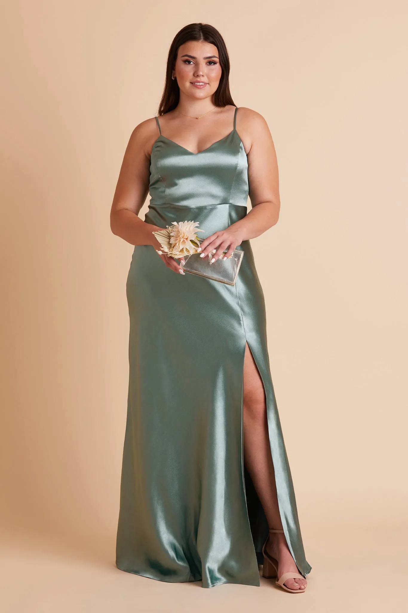 Jay Shiny Satin Dress - Sea Glass sold by Birdy Grey product image thumbnail 2