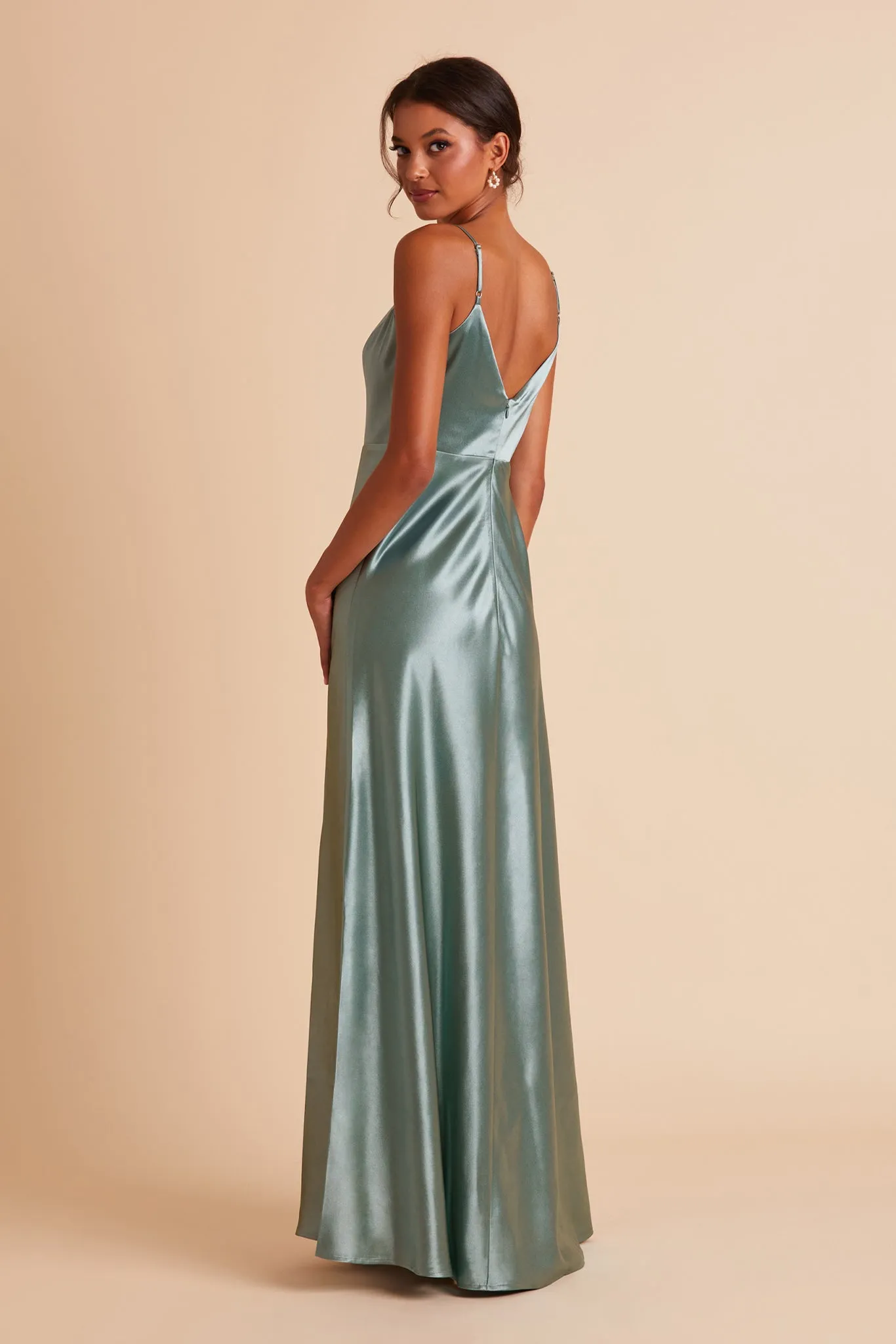 Jay Shiny Satin Dress - Sea Glass sold by Birdy Grey product image thumbnail 3