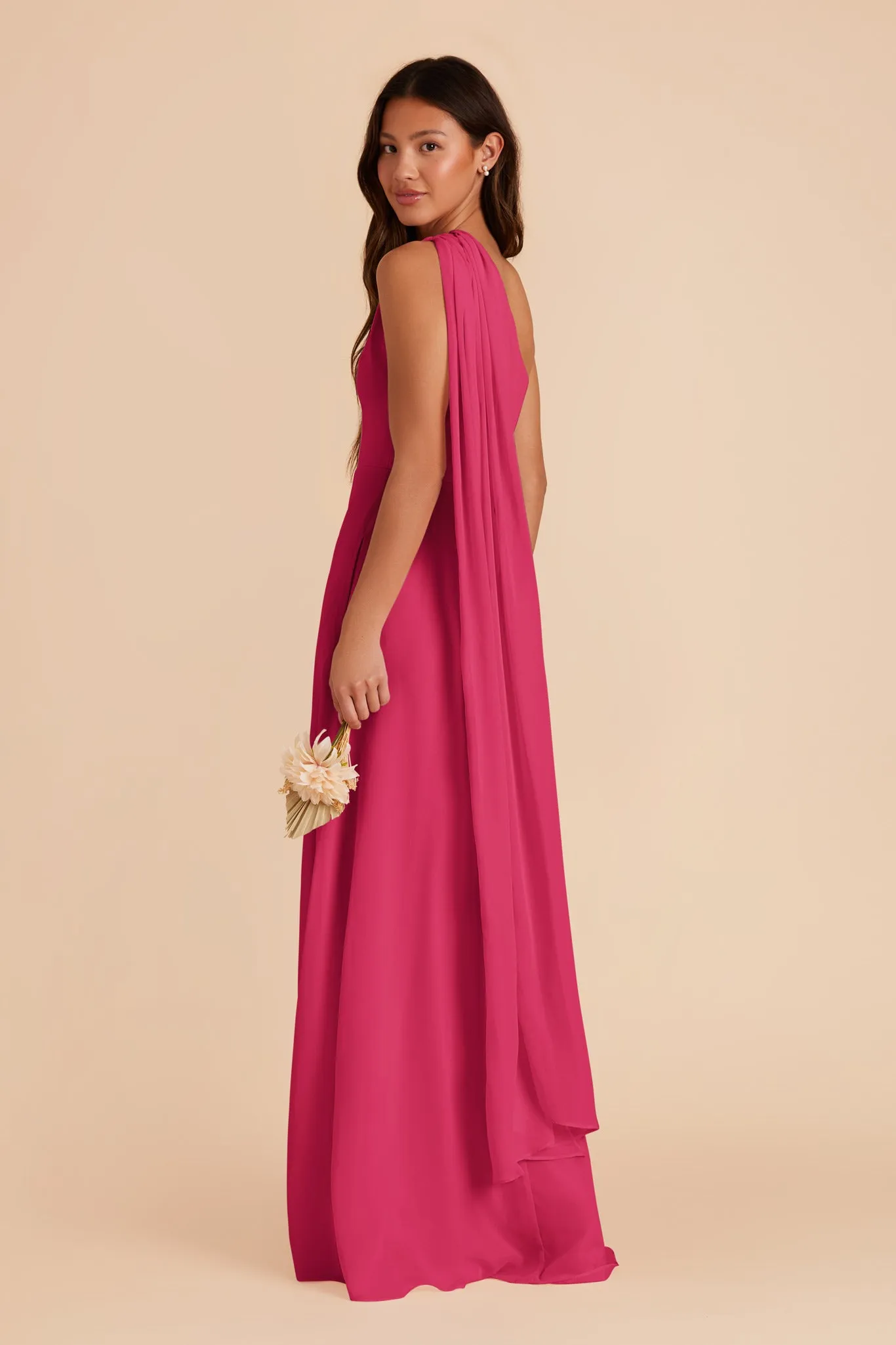 Melissa Chiffon Dress - Fuchsia sold by Birdy Grey product image thumbnail 5