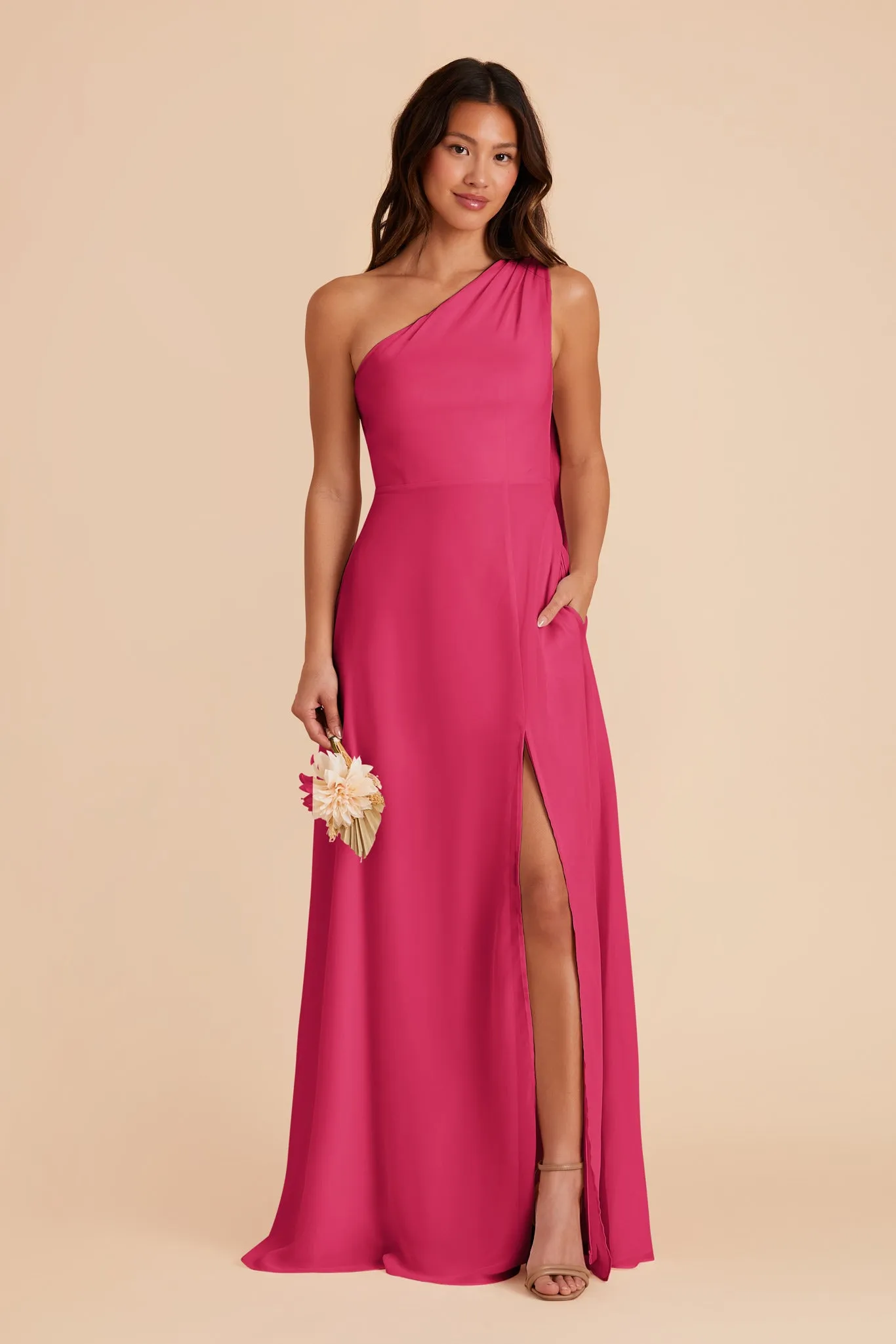 Melissa Chiffon Dress - Fuchsia sold by Birdy Grey product image thumbnail 3