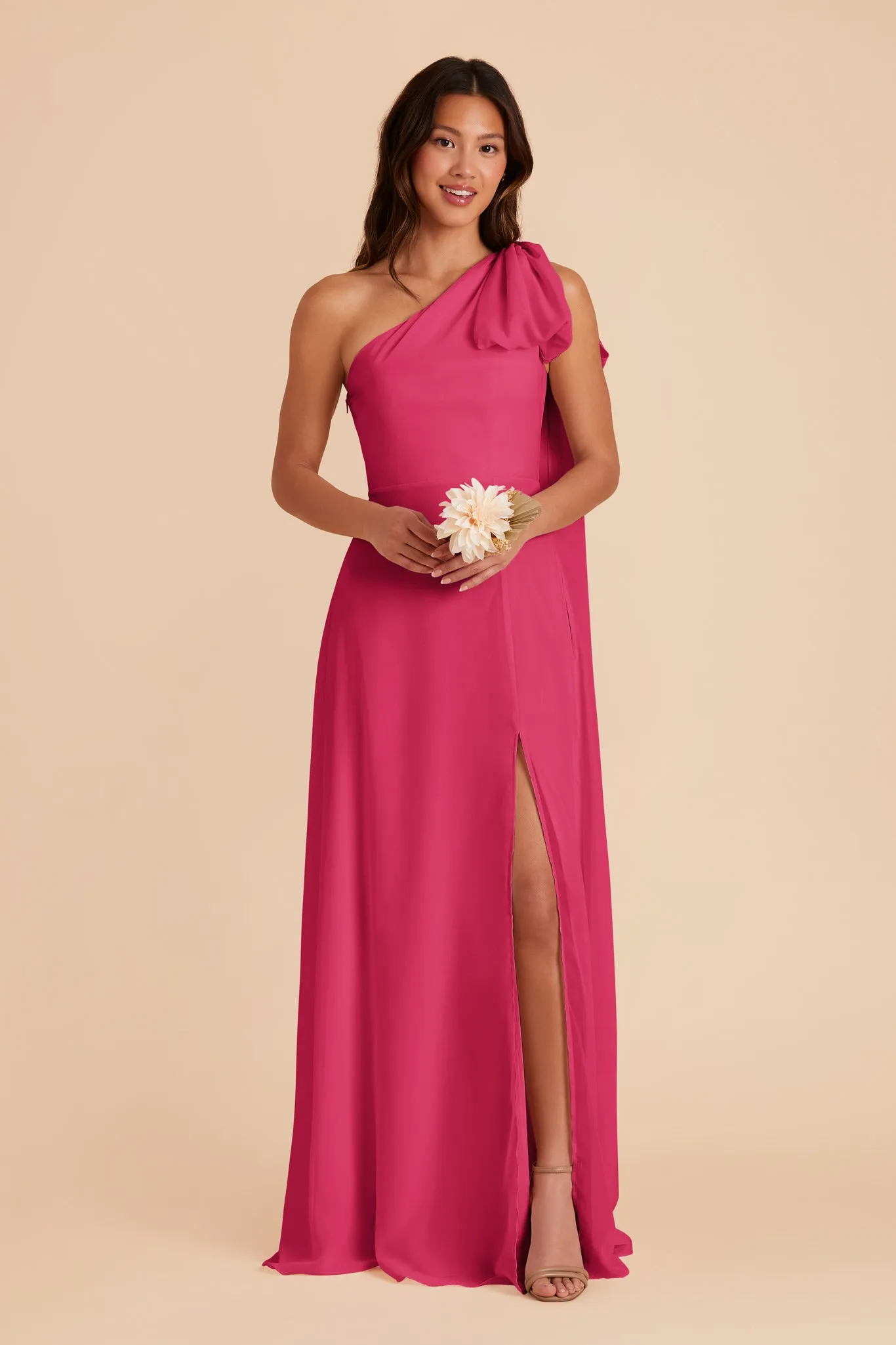 Melissa Chiffon Dress - Fuchsia sold by Birdy Grey product image thumbnail 4