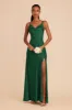 Lisa Long Matte Satin Dress - Forest Green sold by Birdy Grey