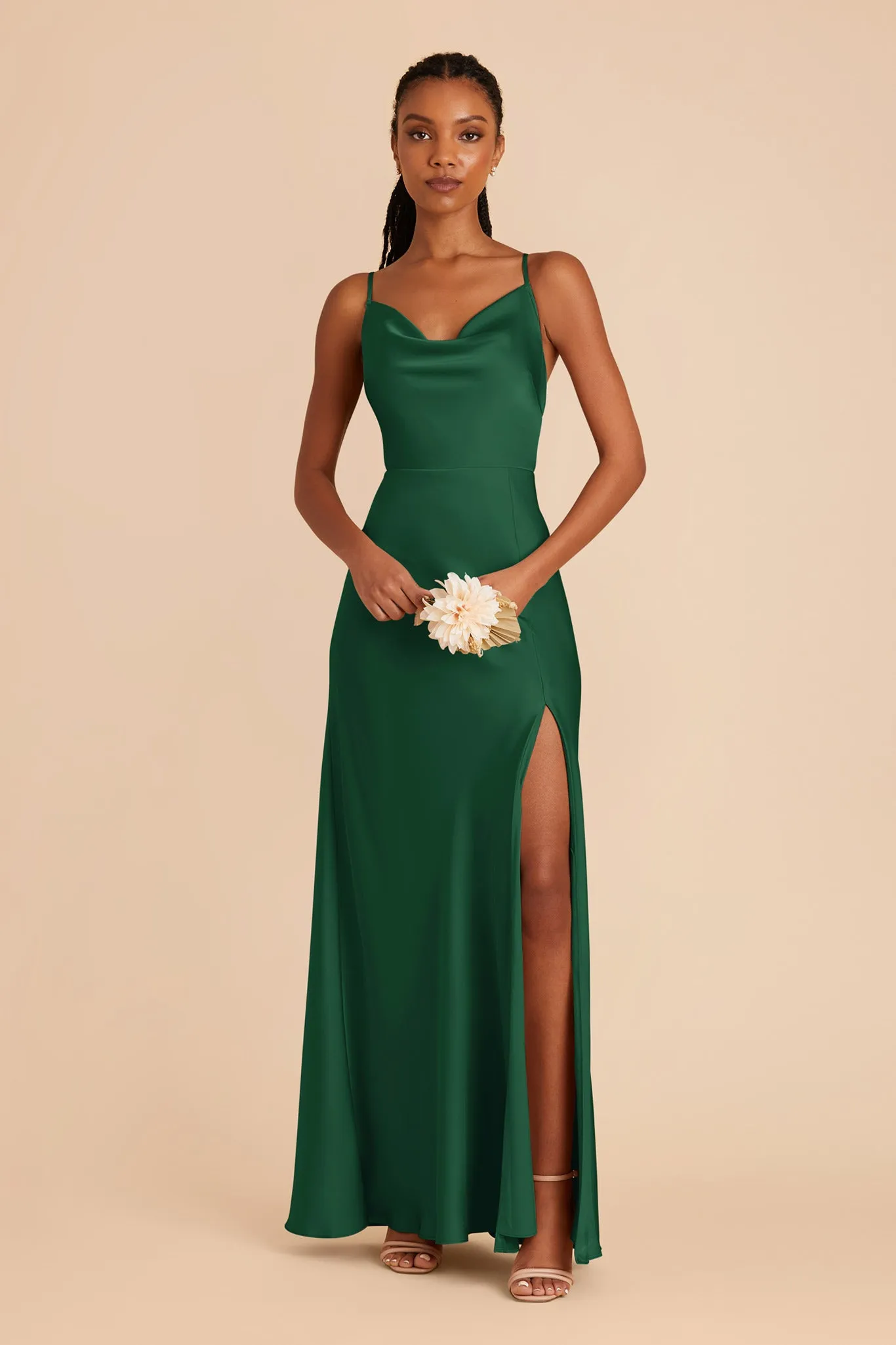 Lisa Long Matte Satin Dress - Forest Green sold by Birdy Grey product image thumbnail 3