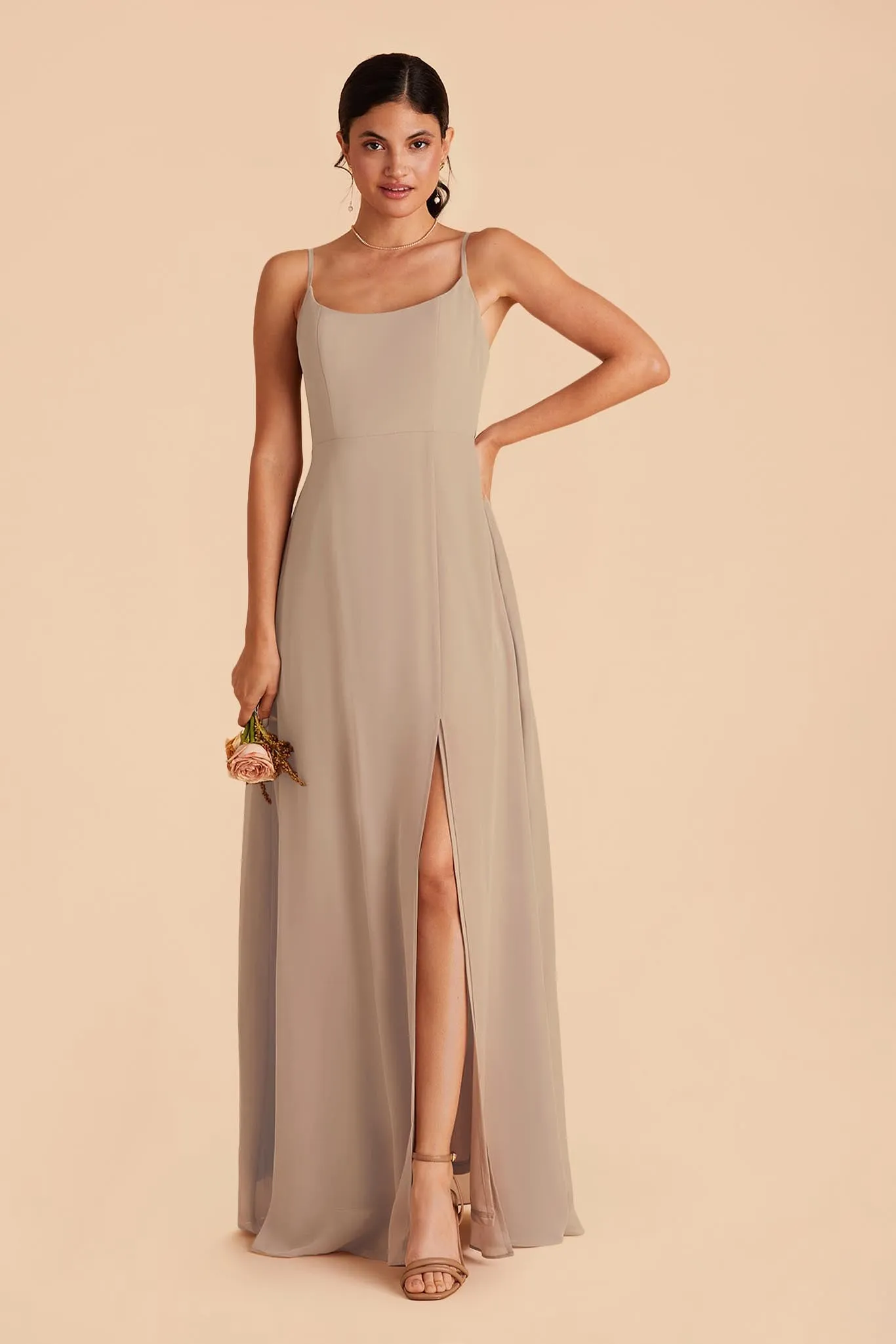 Amy Chiffon Dress - Almond sold by Birdy Grey product image thumbnail 3