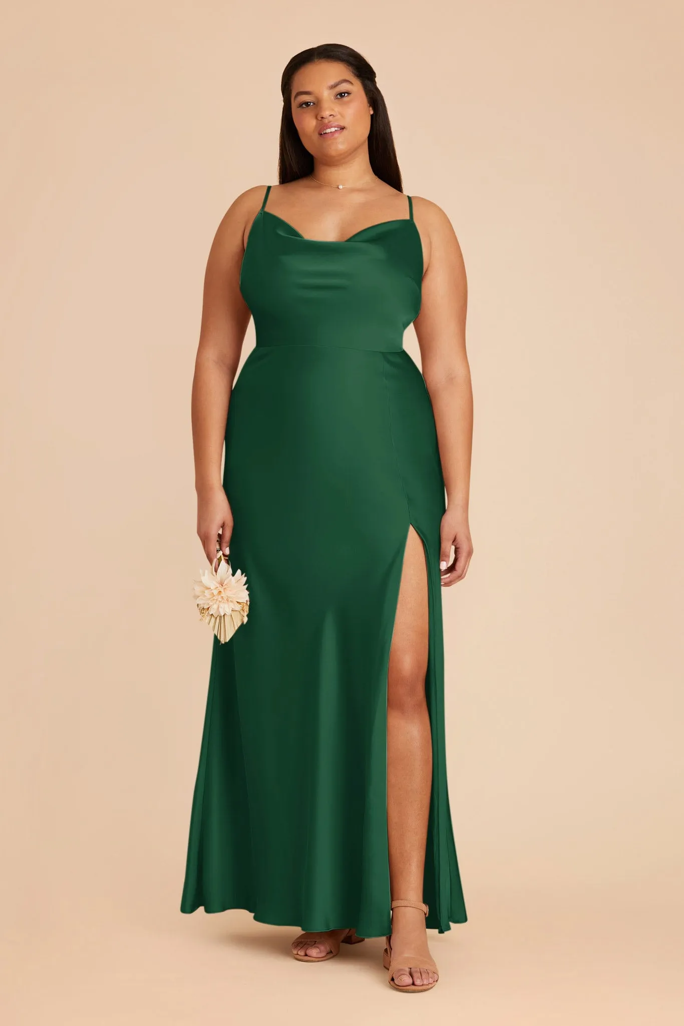 Lisa Long Matte Satin Dress - Forest Green sold by Birdy Grey product image thumbnail 2