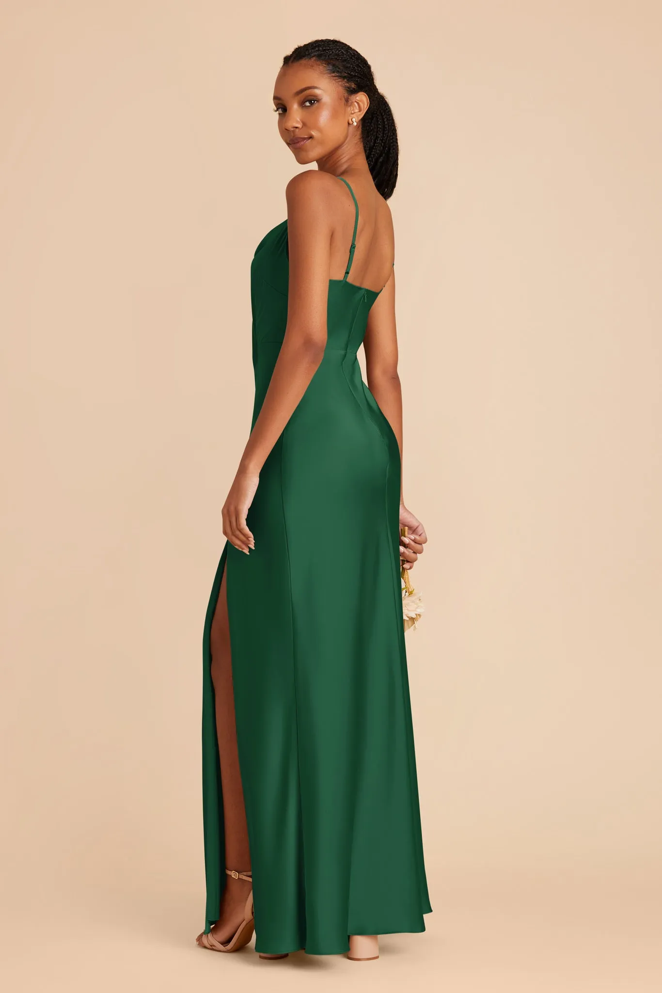 Lisa Long Matte Satin Dress - Forest Green sold by Birdy Grey product image thumbnail 4