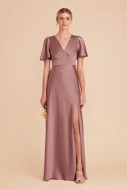 Marni Matte Satin Dress - Dark Mauve sold by Birdy Grey