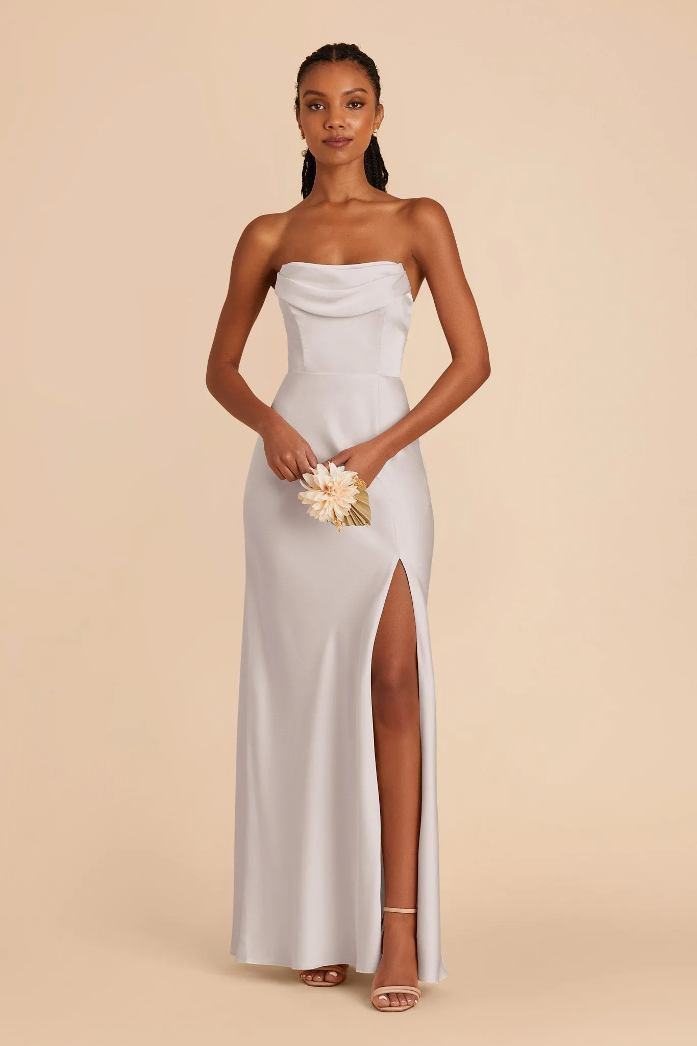 Mia Matte Satin Convertible Dress - Platinum sold by Birdy Grey product image thumbnail 4