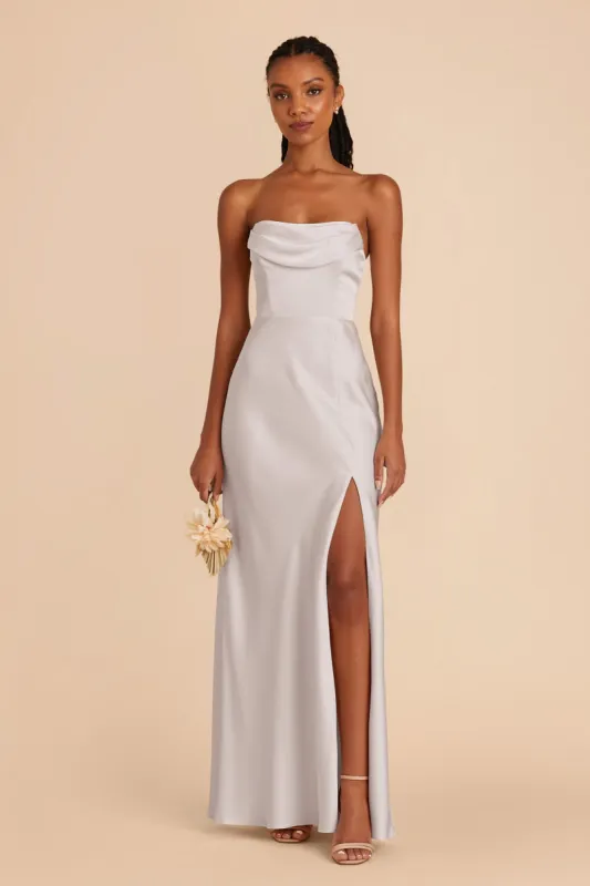 Mia Matte Satin Convertible Dress - Platinum sold by Birdy Grey
